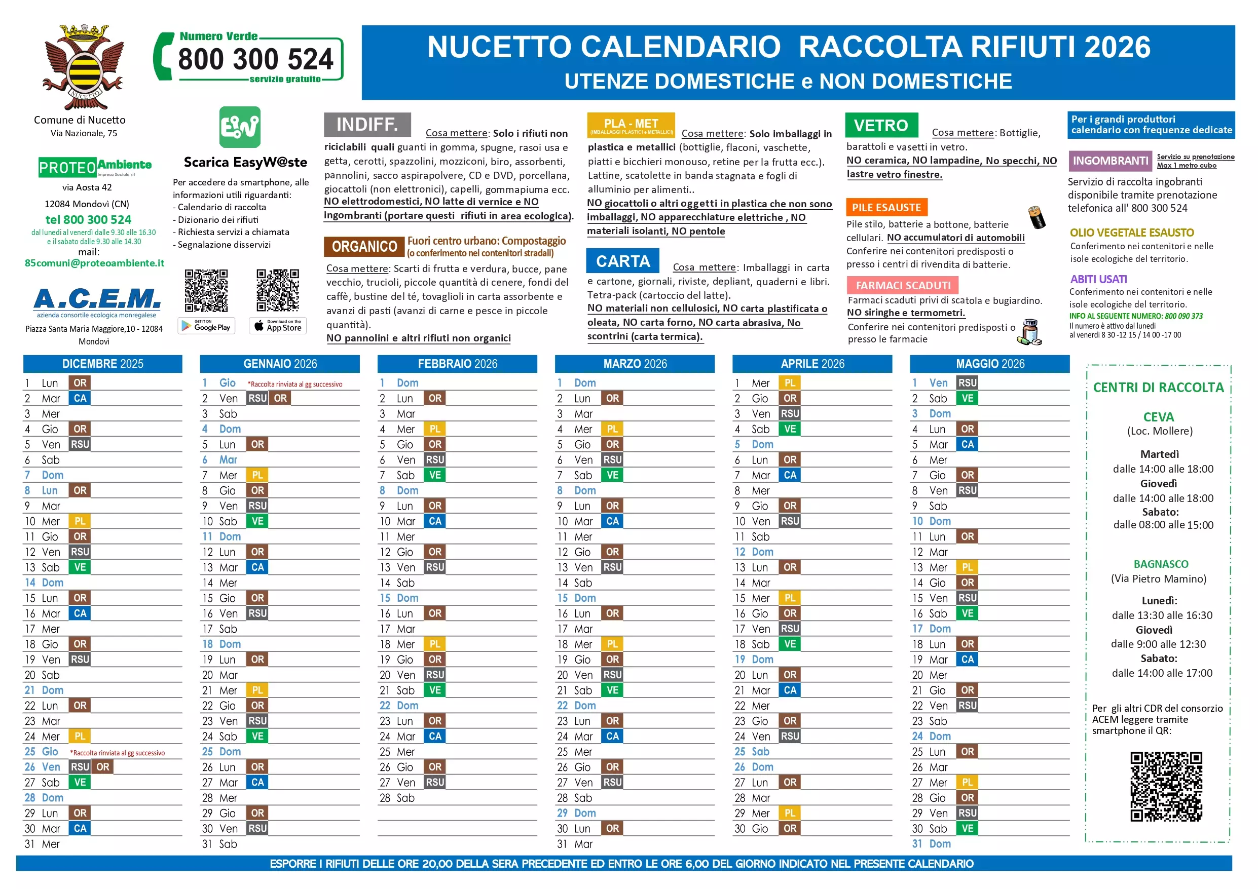 calendario raccolta rifiuti